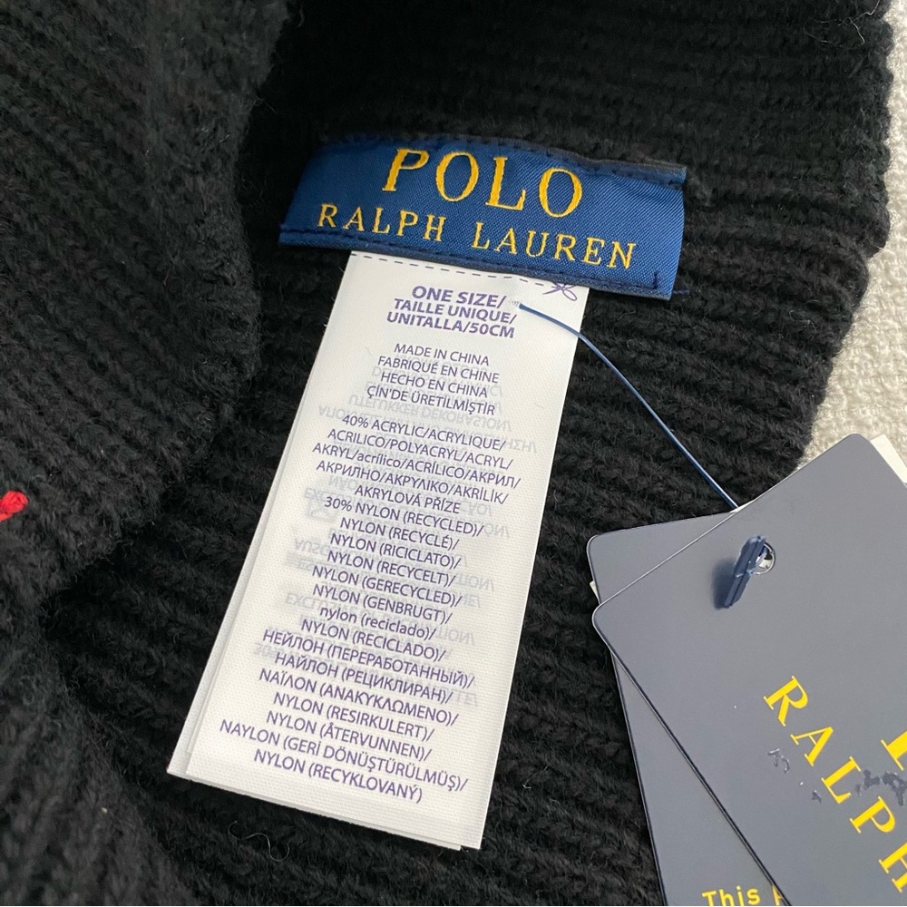 NWT Polo Ralph Lauren Denim Bear Beanie - Picture 3 of 4